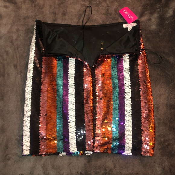 Multicolored Sequin Mini Skirt - Picture 2 of 3